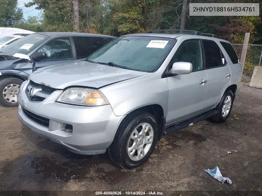 2006 Acura Mdx VIN: 2HNYD18816H534761 Lot: 40560626