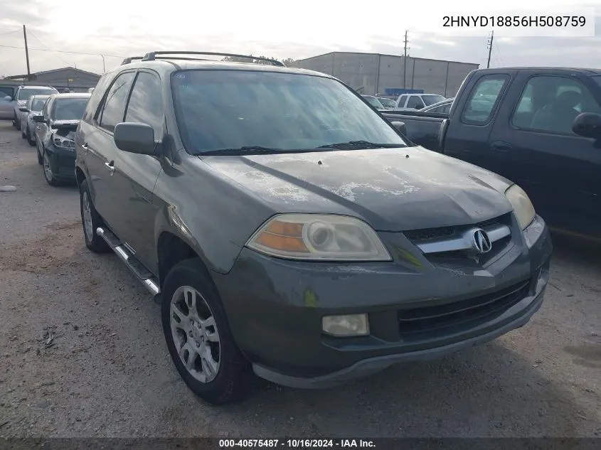 2006 Acura Mdx VIN: 2HNYD18856H508759 Lot: 40575487