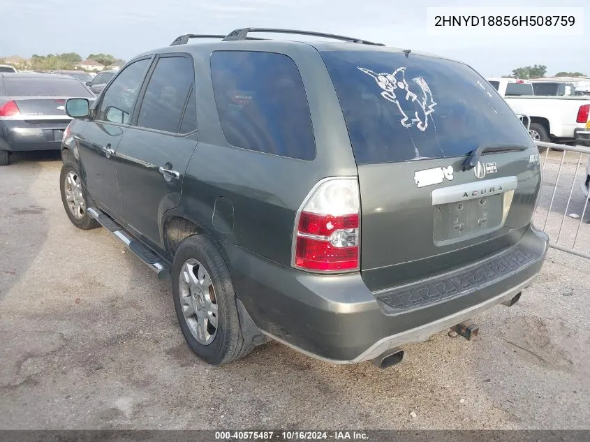 2006 Acura Mdx VIN: 2HNYD18856H508759 Lot: 40575487