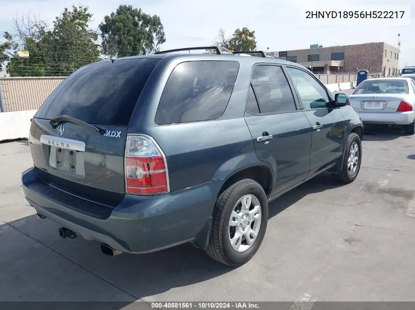 2006 Acura Mdx VIN: 2HNYD18956H522217 Lot: 40581561