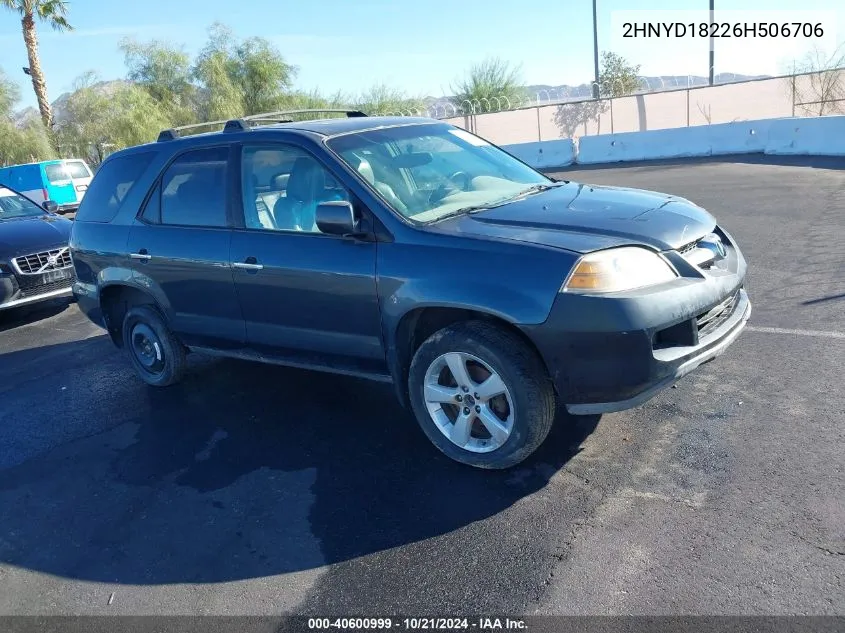 2006 Acura Mdx VIN: 2HNYD18226H506706 Lot: 40600999