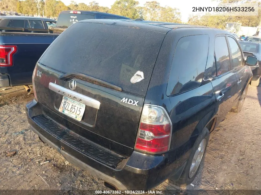 2006 Acura Mdx VIN: 2HNYD18206H533256 Lot: 40673362