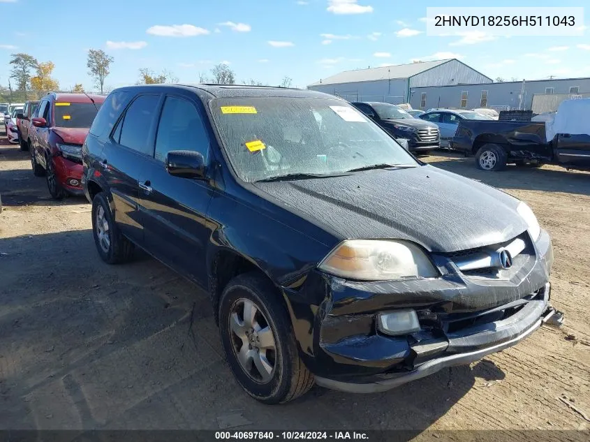 2006 Acura Mdx VIN: 2HNYD18256H511043 Lot: 40697840