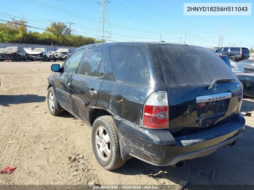 2006 Acura Mdx VIN: 2HNYD18256H511043 Lot: 40697840