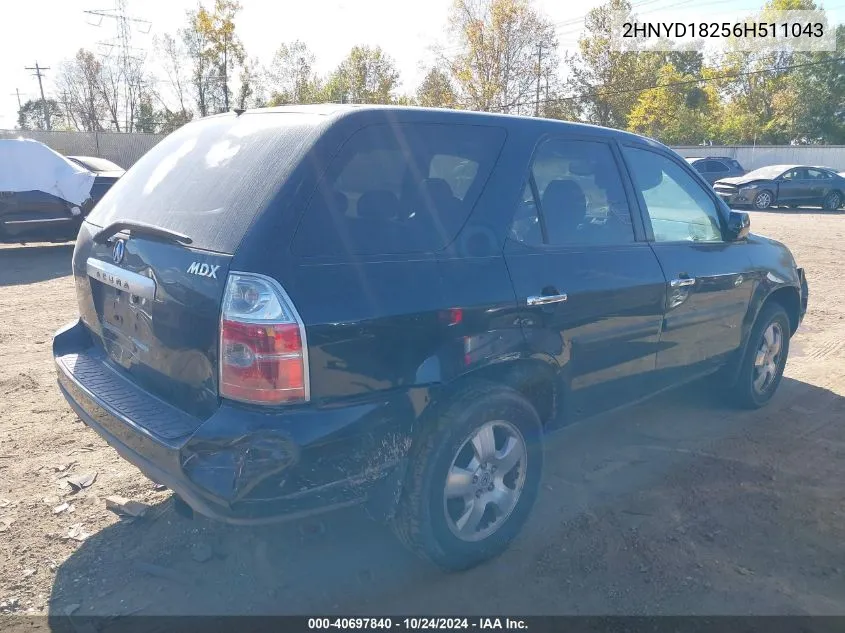 2006 Acura Mdx VIN: 2HNYD18256H511043 Lot: 40697840