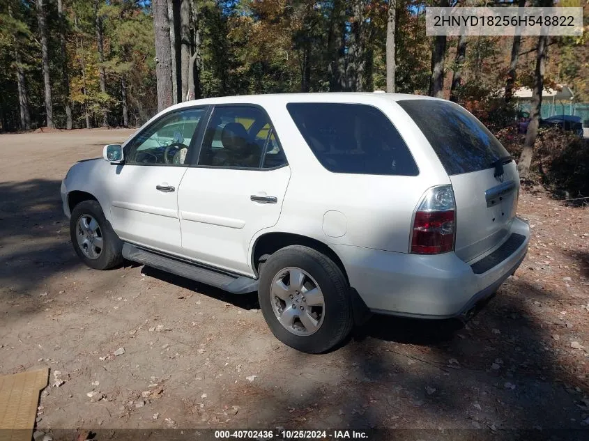 2006 Acura Mdx VIN: 2HNYD18256H548822 Lot: 40702436