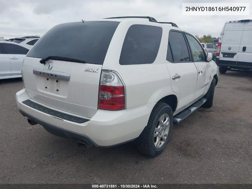 2006 Acura Mdx VIN: 2HNYD18616H540977 Lot: 40731881