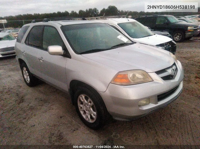 2006 Acura Mdx VIN: 2HNYD18606H538198 Lot: 40763527