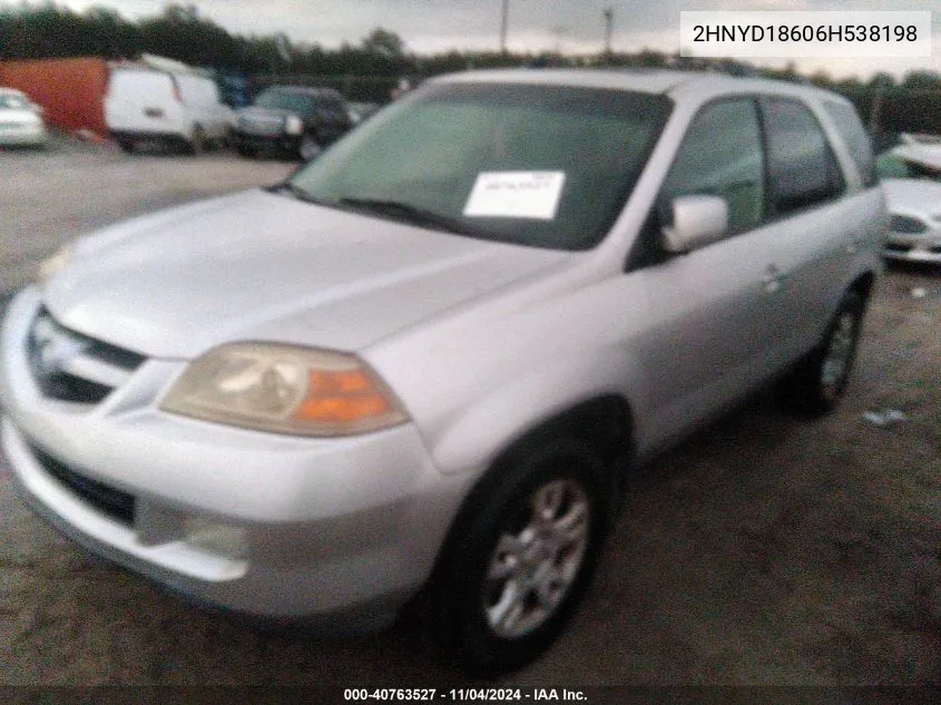 2006 Acura Mdx VIN: 2HNYD18606H538198 Lot: 40763527