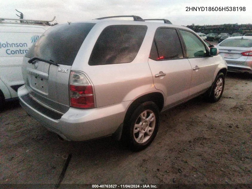 2006 Acura Mdx VIN: 2HNYD18606H538198 Lot: 40763527