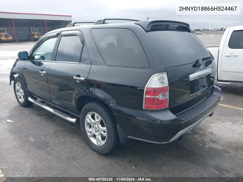 2006 Acura Mdx VIN: 2HNYD18866H524467 Lot: 40785325