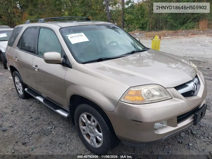 2006 Acura Mdx VIN: 2HNYD18646H505902 Lot: 40792500