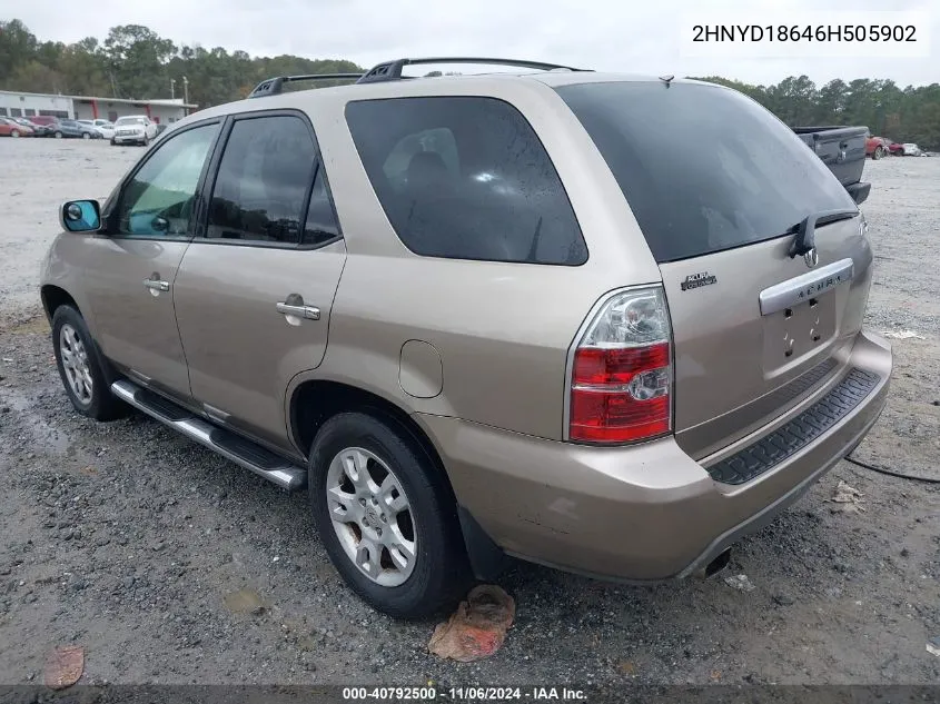 2006 Acura Mdx VIN: 2HNYD18646H505902 Lot: 40792500