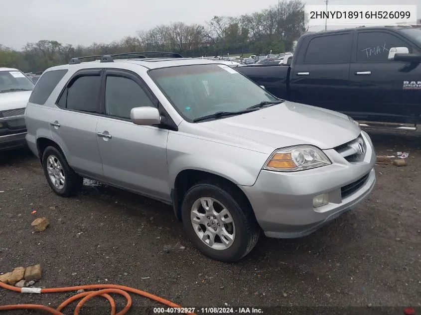 2006 Acura Mdx VIN: 2HNYD18916H526099 Lot: 40792927