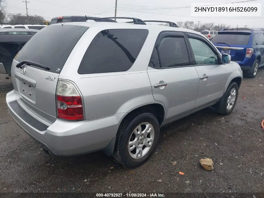 2006 Acura Mdx VIN: 2HNYD18916H526099 Lot: 40792927