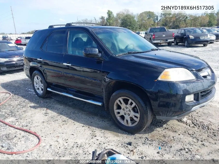 2006 Acura Mdx VIN: 2HNYD189X6H517305 Lot: 40808998