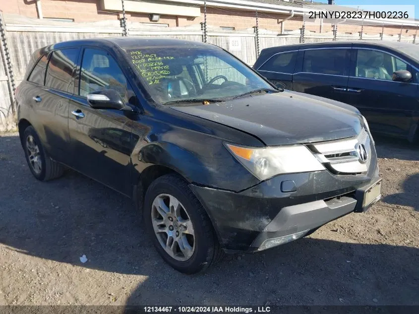 2007 Acura Mdx VIN: 2HNYD28237H002236 Lot: 12134467