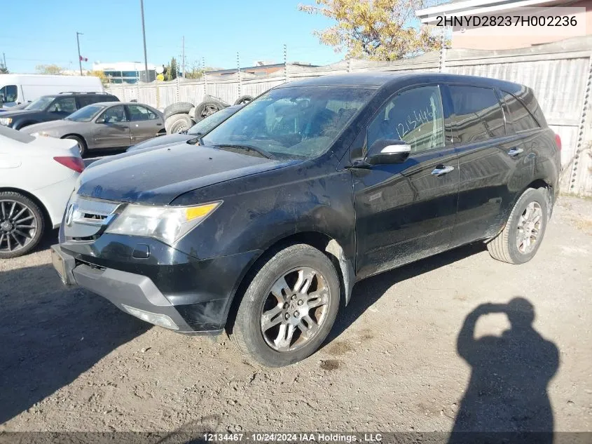 2007 Acura Mdx VIN: 2HNYD28237H002236 Lot: 12134467