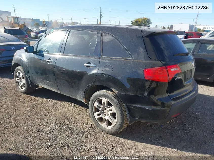 2007 Acura Mdx VIN: 2HNYD28237H002236 Lot: 12134467