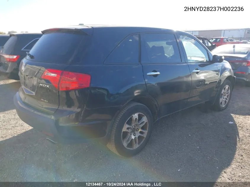 2007 Acura Mdx VIN: 2HNYD28237H002236 Lot: 12134467