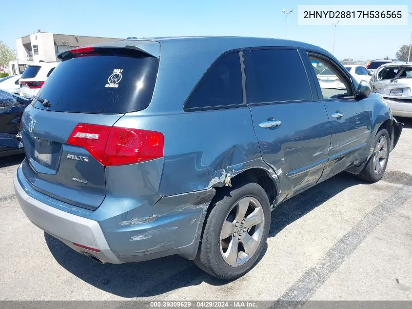 2007 Acura Mdx Sport Package VIN: 2HNYD28817H536565 Lot: 39309629