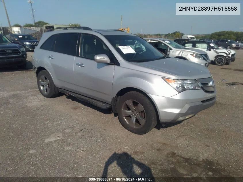 2007 Acura Mdx Sport Package VIN: 2HNYD28897H515558 Lot: 39666871