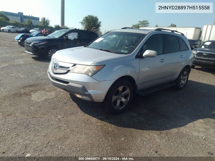 2007 Acura Mdx Sport Package VIN: 2HNYD28897H515558 Lot: 39666871