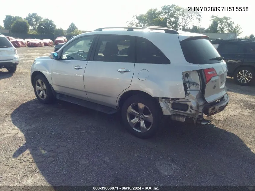 2007 Acura Mdx Sport Package VIN: 2HNYD28897H515558 Lot: 39666871