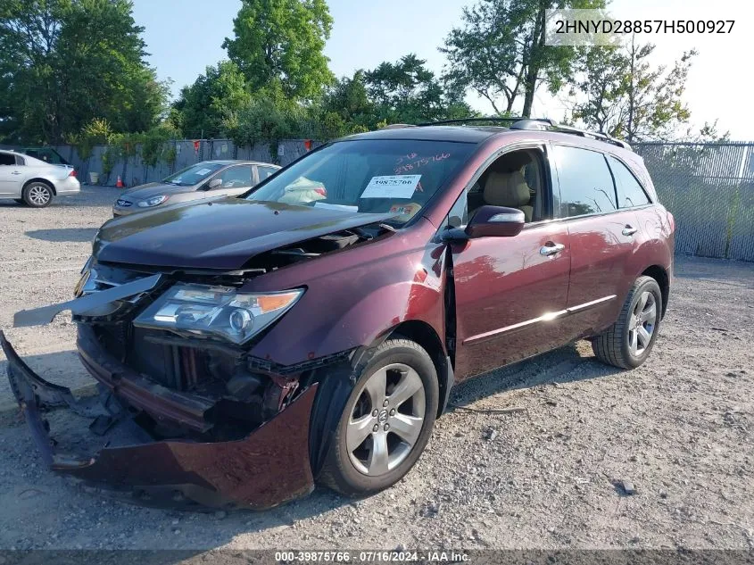 2007 Acura Mdx Sport Package VIN: 2HNYD28857H500927 Lot: 39875766