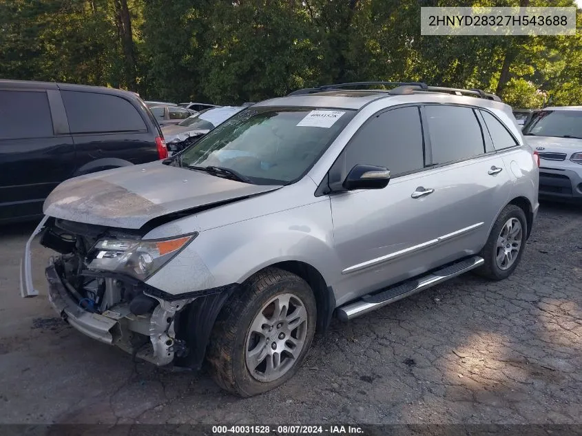 2007 Acura Mdx Technology Package VIN: 2HNYD28327H543688 Lot: 40031528