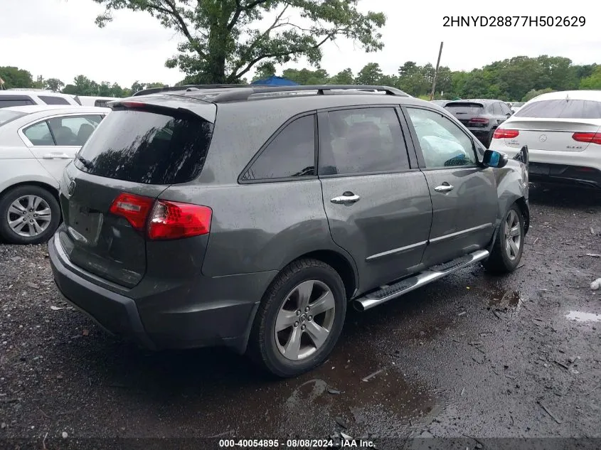 2007 Acura Mdx Sport Package VIN: 2HNYD28877H502629 Lot: 40054895