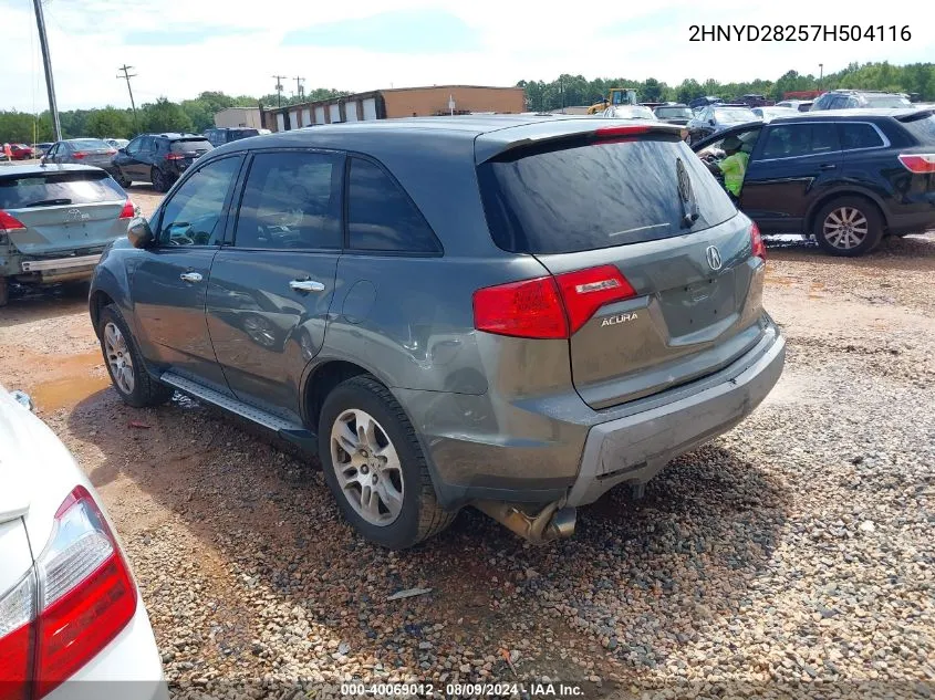 2HNYD28257H504116 2007 Acura Mdx