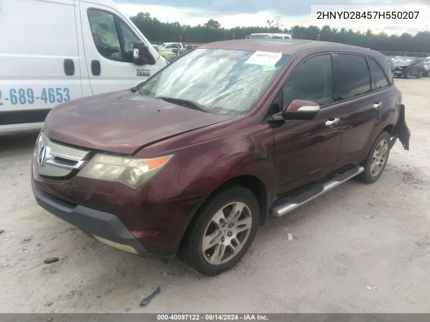 2007 Acura Mdx Technology Package VIN: 2HNYD28457H550207 Lot: 40097122