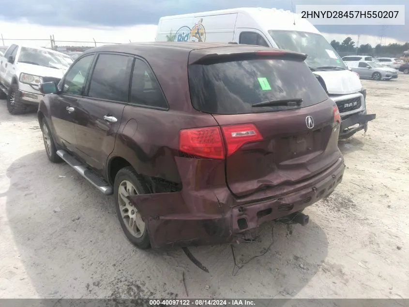 2007 Acura Mdx Technology Package VIN: 2HNYD28457H550207 Lot: 40097122