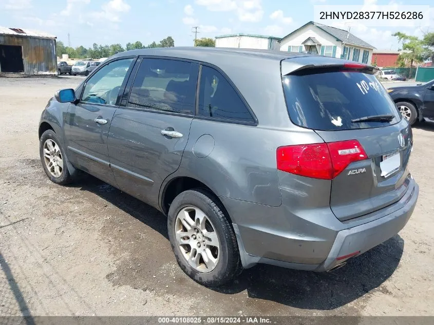 2007 Acura Mdx Technology Package VIN: 2HNYD28377H526286 Lot: 40108025