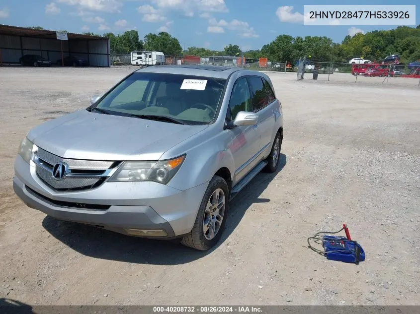 2007 Acura Mdx Technology Package VIN: 2HNYD28477H533926 Lot: 40208732