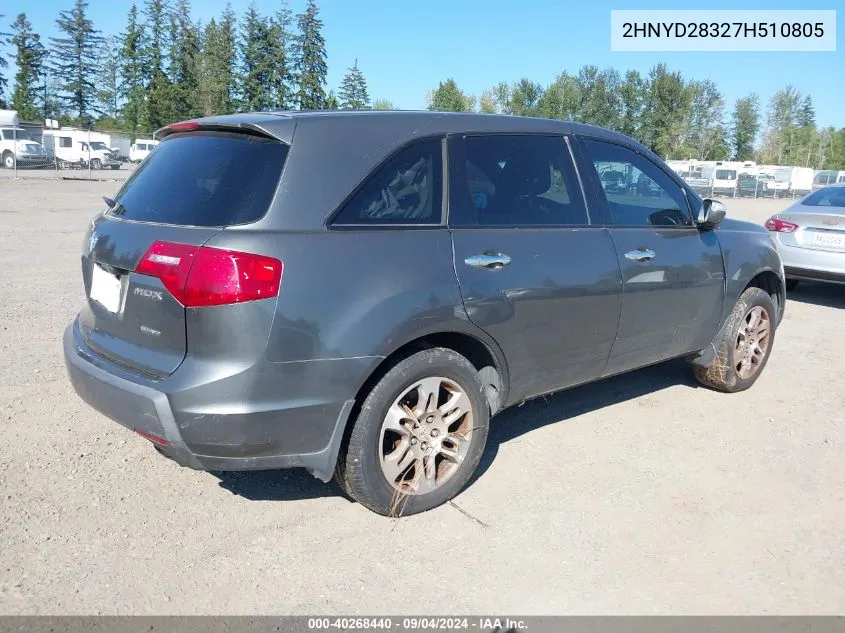 2007 Acura Mdx Technology Package VIN: 2HNYD28327H510805 Lot: 40268440