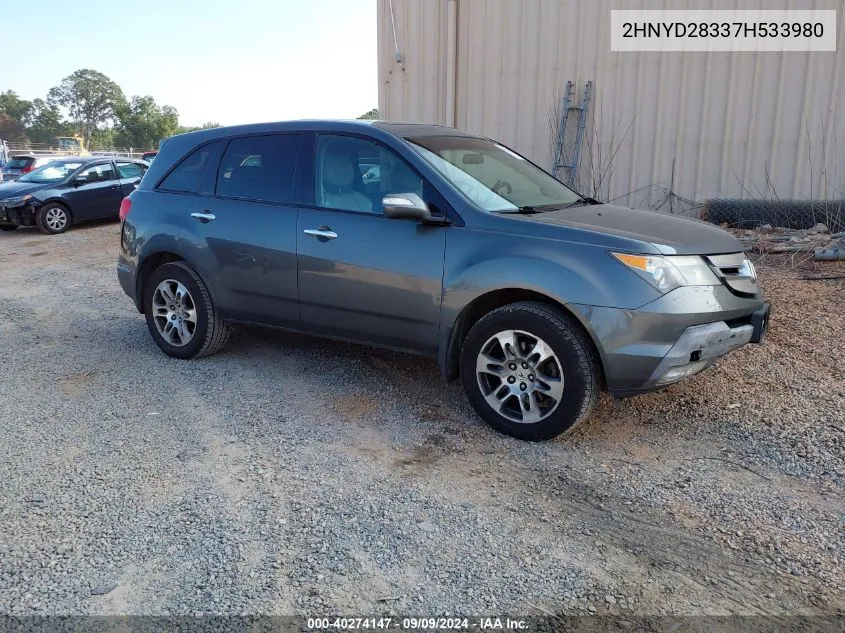 2007 Acura Mdx Technology Package VIN: 2HNYD28337H533980 Lot: 40274147