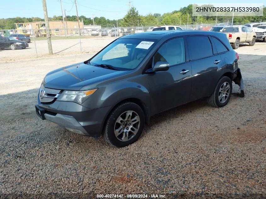 2007 Acura Mdx Technology Package VIN: 2HNYD28337H533980 Lot: 40274147