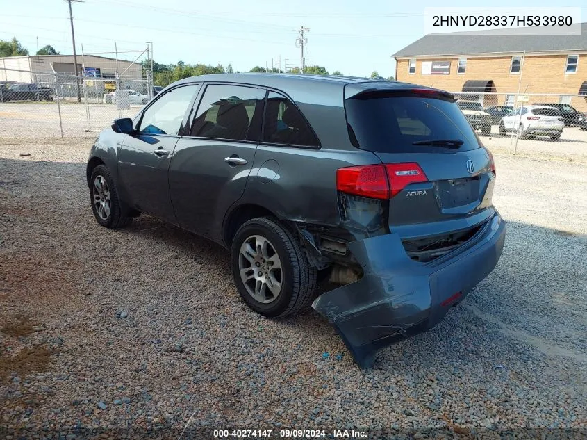 2007 Acura Mdx Technology Package VIN: 2HNYD28337H533980 Lot: 40274147