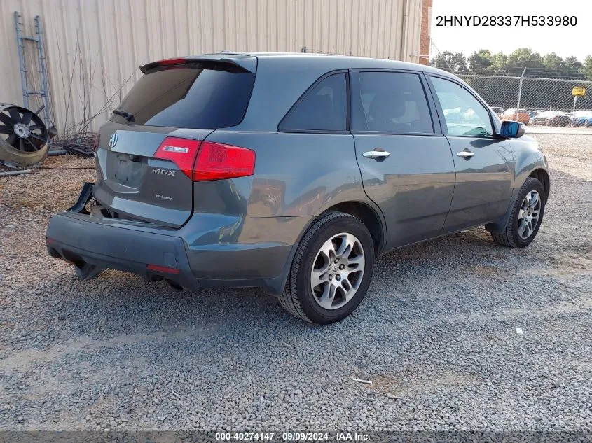 2007 Acura Mdx Technology Package VIN: 2HNYD28337H533980 Lot: 40274147