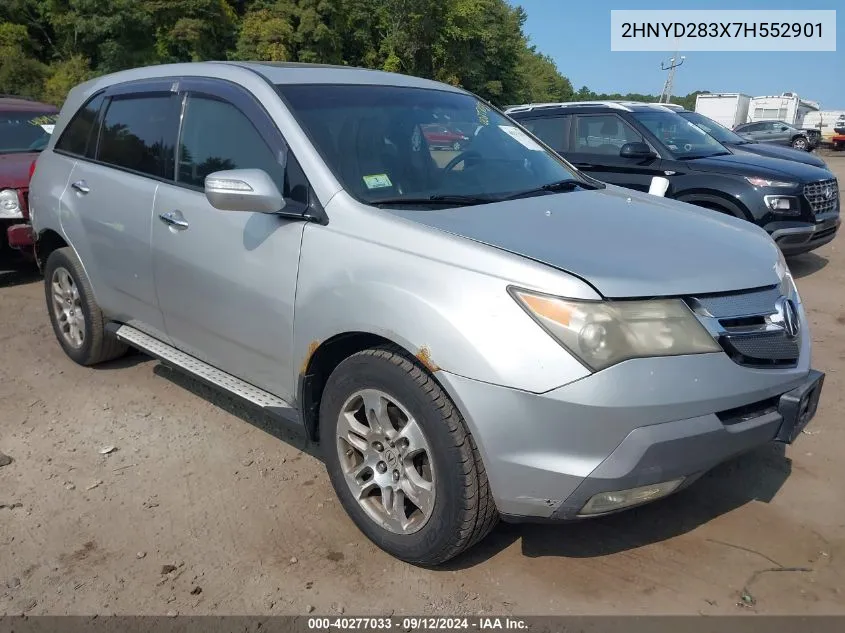 2007 Acura Mdx Technology Package VIN: 2HNYD283X7H552901 Lot: 40277033