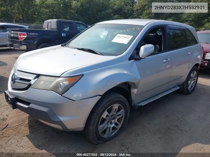 2007 Acura Mdx Technology Package VIN: 2HNYD283X7H552901 Lot: 40277033