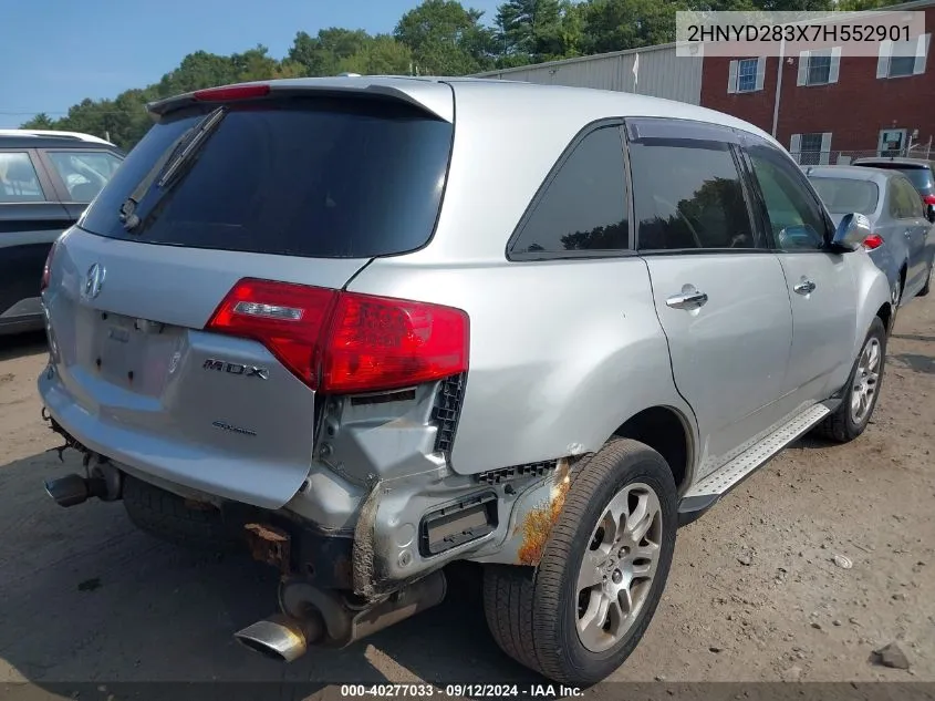 2007 Acura Mdx Technology Package VIN: 2HNYD283X7H552901 Lot: 40277033