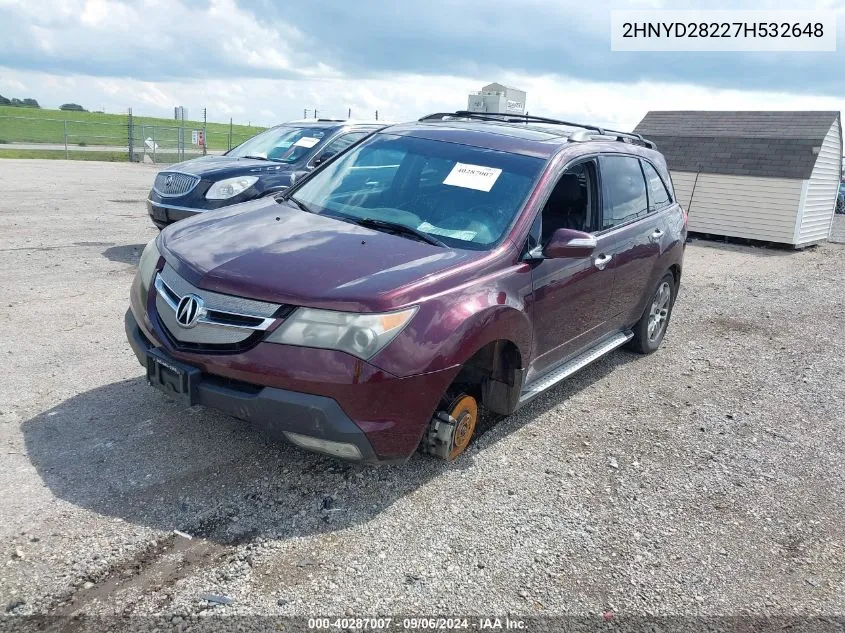 2007 Acura Mdx VIN: 2HNYD28227H532648 Lot: 40287007