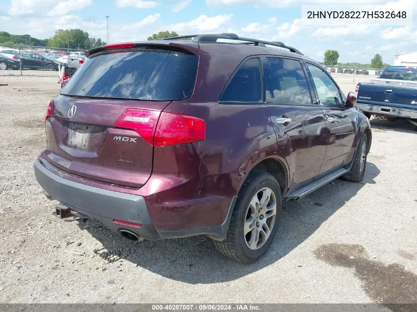 2007 Acura Mdx VIN: 2HNYD28227H532648 Lot: 40287007