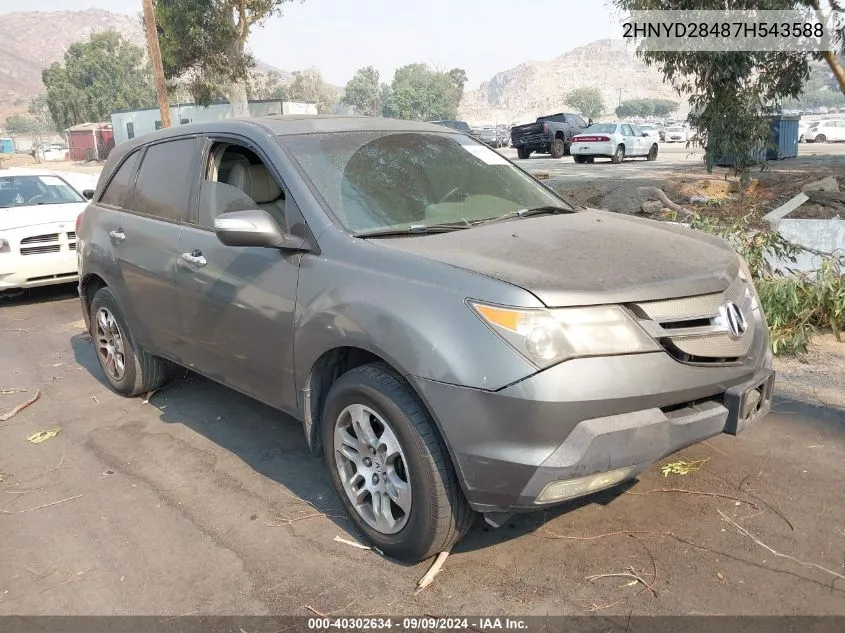 2007 Acura Mdx Technology Package VIN: 2HNYD28487H543588 Lot: 40302634