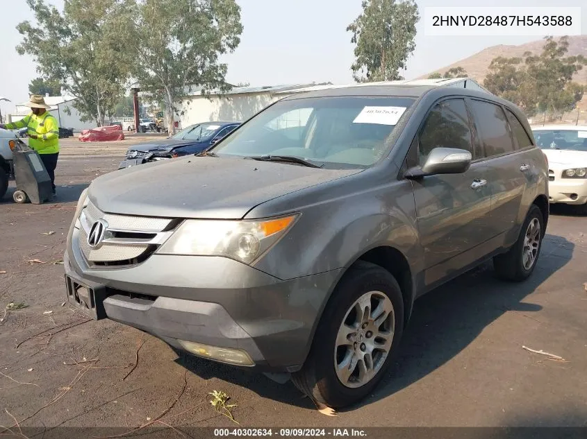 2007 Acura Mdx Technology Package VIN: 2HNYD28487H543588 Lot: 40302634