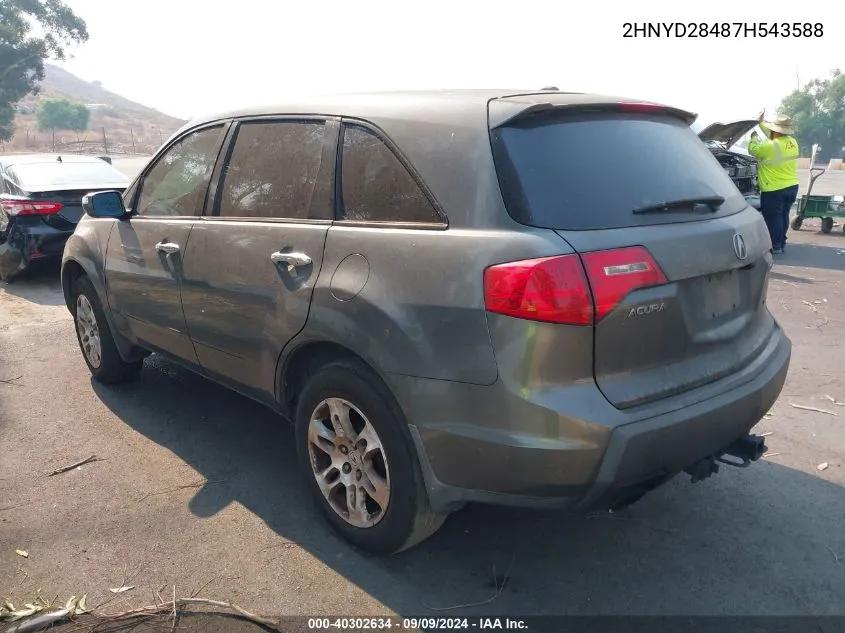 2007 Acura Mdx Technology Package VIN: 2HNYD28487H543588 Lot: 40302634