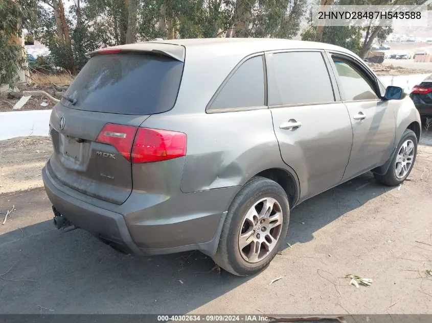 2007 Acura Mdx Technology Package VIN: 2HNYD28487H543588 Lot: 40302634